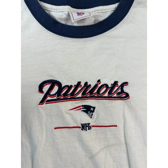 New England Patriots Shirt Mens Large White Blue NFL Football Casual FLAW - Picture 4 of 12